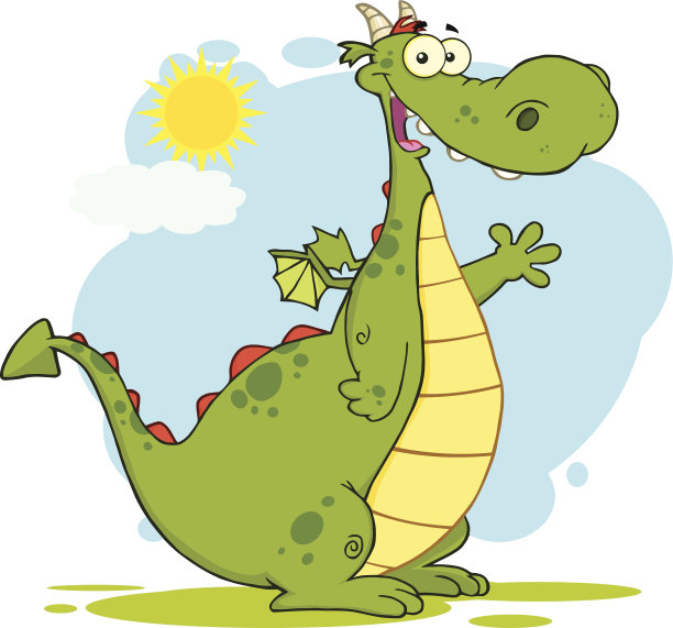 青龙挥手问候背景图片下载