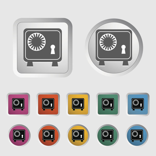 银行安全图标。图片下载