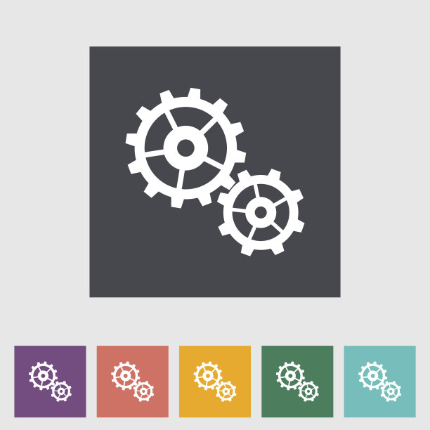 齿轮平面图标。图片下载