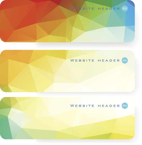 抽象矢量马赛克横幅图片下载