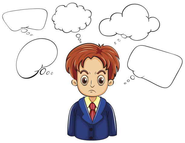 有很多对话框的愤怒男人图片下载