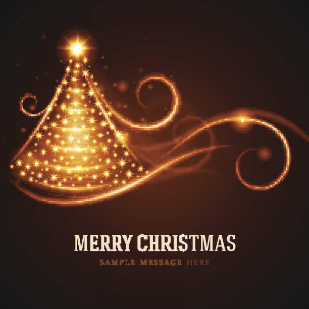 圣诞树的灯光线条背景图片下载