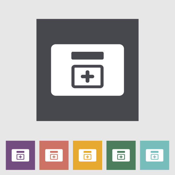 急救箱的平面图标。图片下载