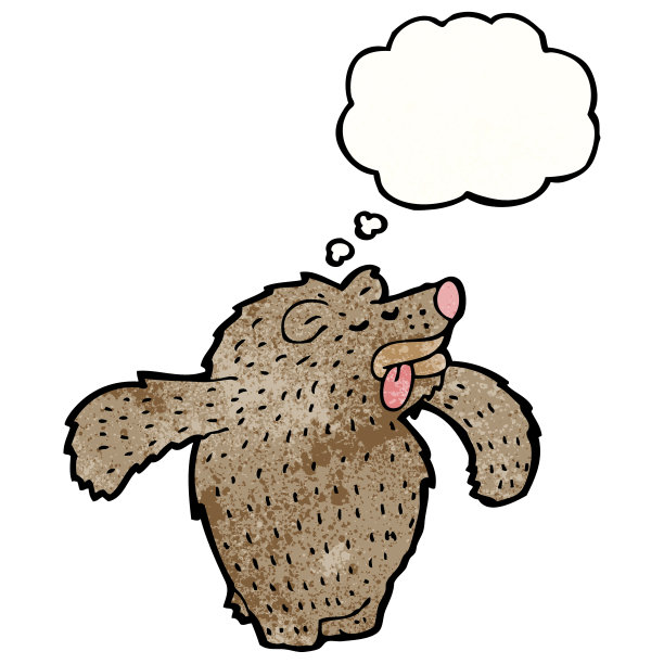卡通熊与思想泡沫图片下载