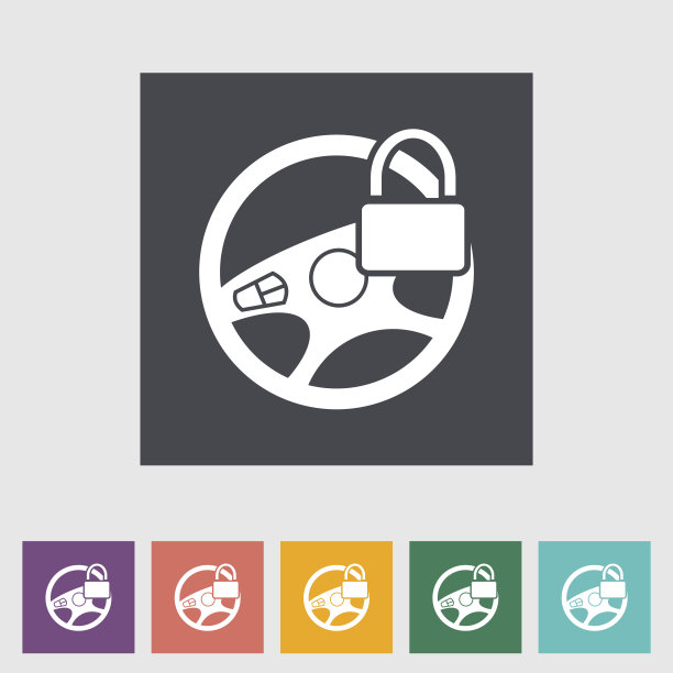 汽车方向盘平图标。图片下载