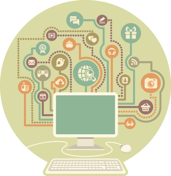 通过电脑在社交媒体上进行现代交流图片下载