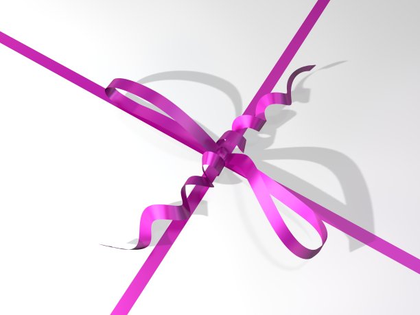 粉红色的丝带和礼品盒的蝴蝶结图片下载