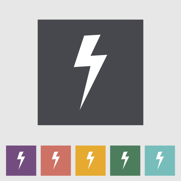 闪电单平图标。图片下载