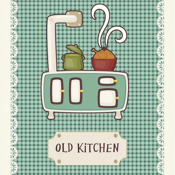 老式厨房炉顶图片下载