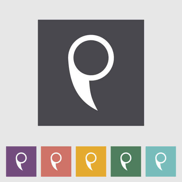 地图指针单平图标。图片下载