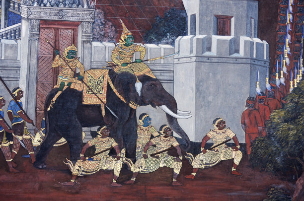 泰国曼谷普拉尤寺罗摩衍那壁画图片下载