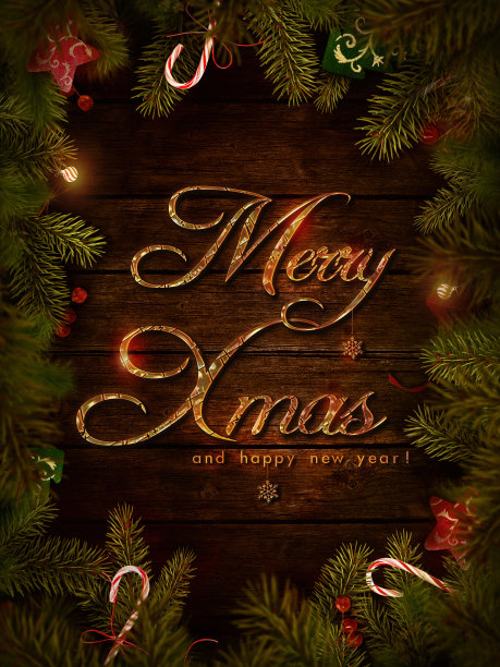 圣诞设计-圣诞花环图片下载