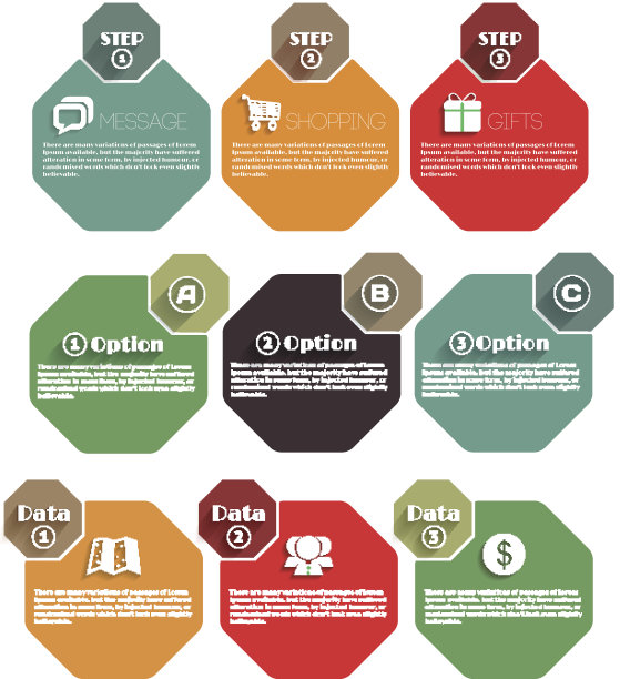 平面信息图长阴影素材图片