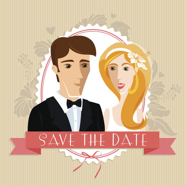 婚礼请柬与新人图片下载