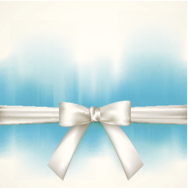 蓝色背景，白色蝴蝶结图片下载