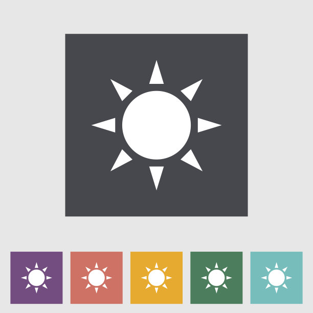 太阳单平图标。图片下载