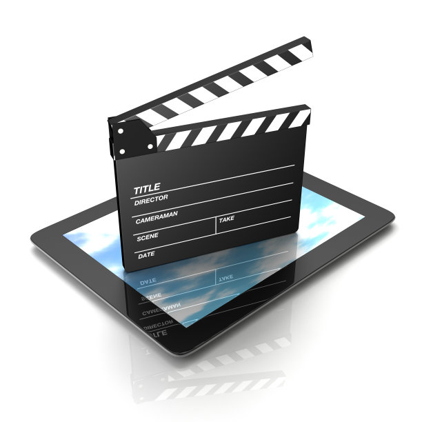 平板电脑上的clapperboard图片下载