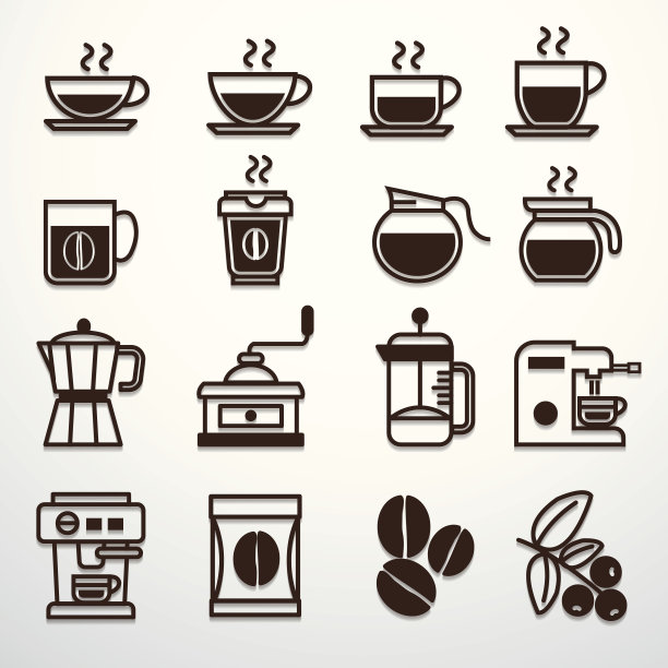 咖啡图标集矢量图片下载