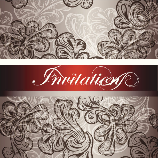 精美的设计请帖素材图片