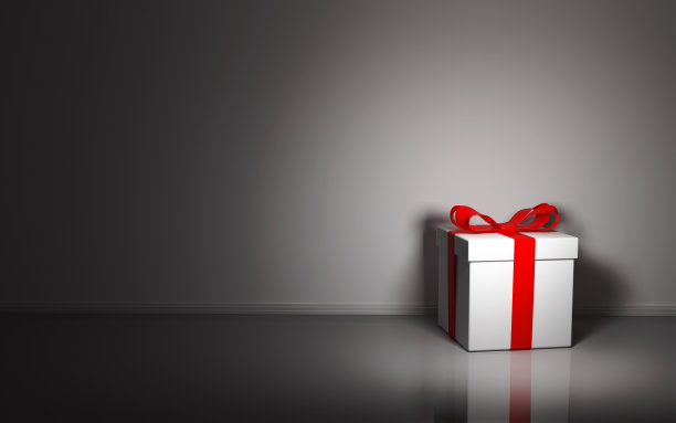 白墙背景上的礼盒图片下载