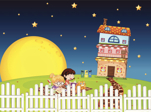 女孩们在楼前看书图片下载