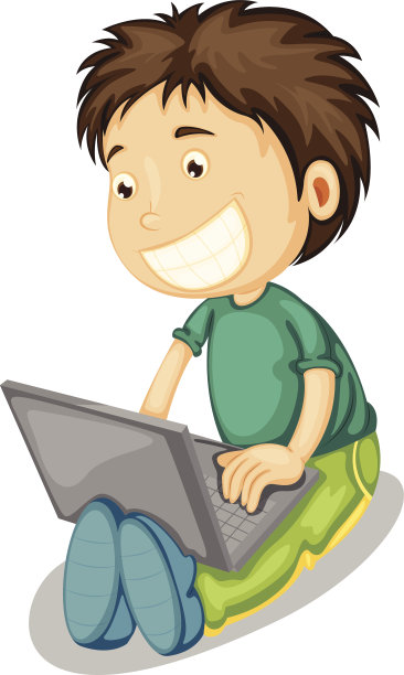 笔记本电脑和男孩图片下载