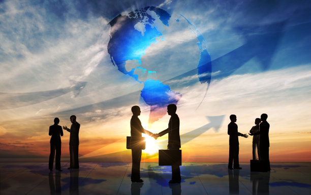 全球商业人士团队剪影图片下载