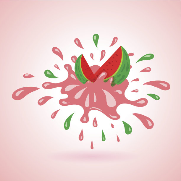西瓜飞溅元素图片下载