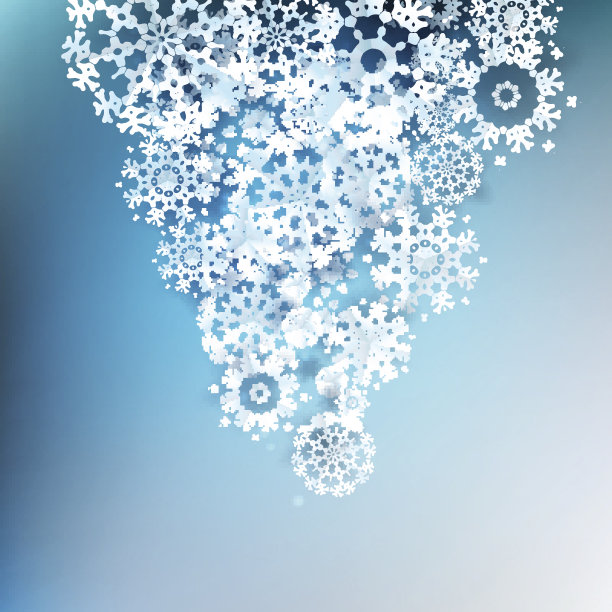 装饰重叠的雪花。每股收益10素材图片