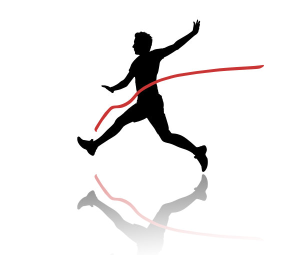 跑者越过红线素材图片