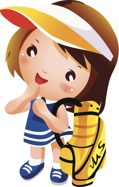 拿着高尔夫球袋的女孩图片下载