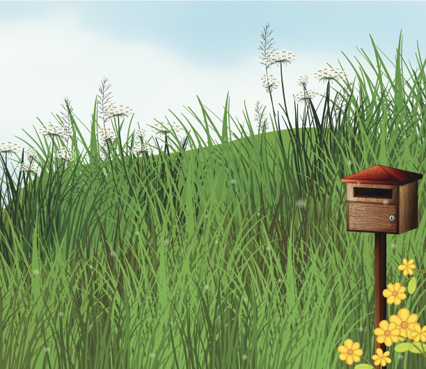 山旁的邮筒图片下载