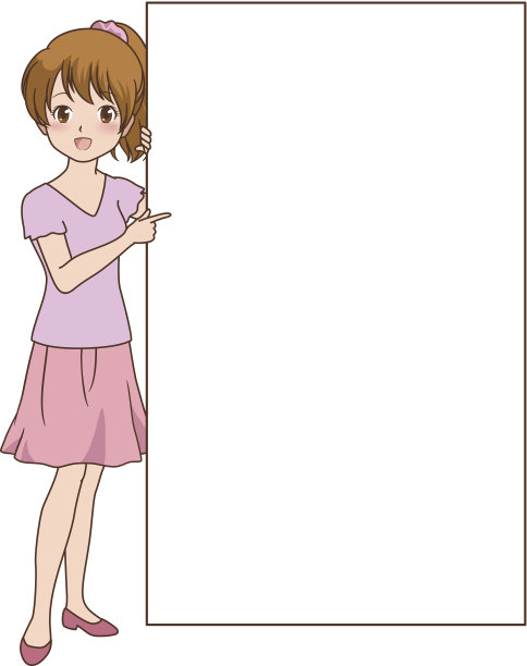 站在墙上的女孩素材图片