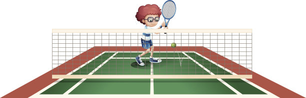 男孩打网球图片下载