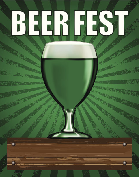 绿色啤酒杯海报图片下载