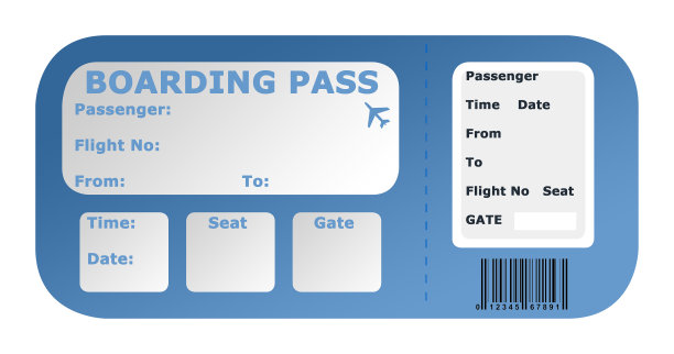 飞机的登机牌图片下载