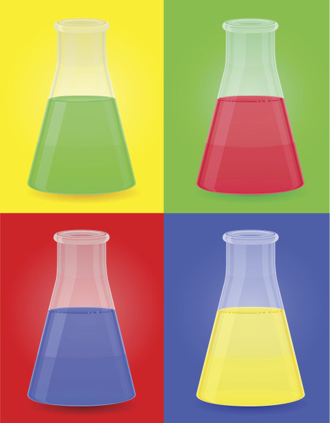 玻璃试管与彩色液体矢量图图片下载