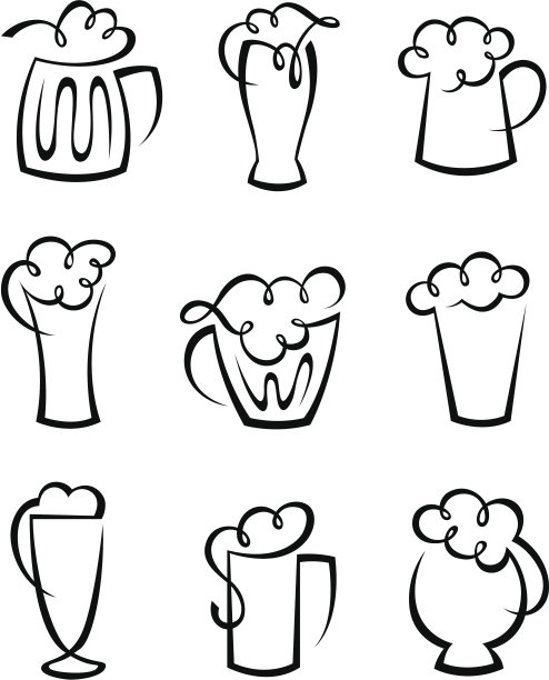 一套啤酒杯图片下载