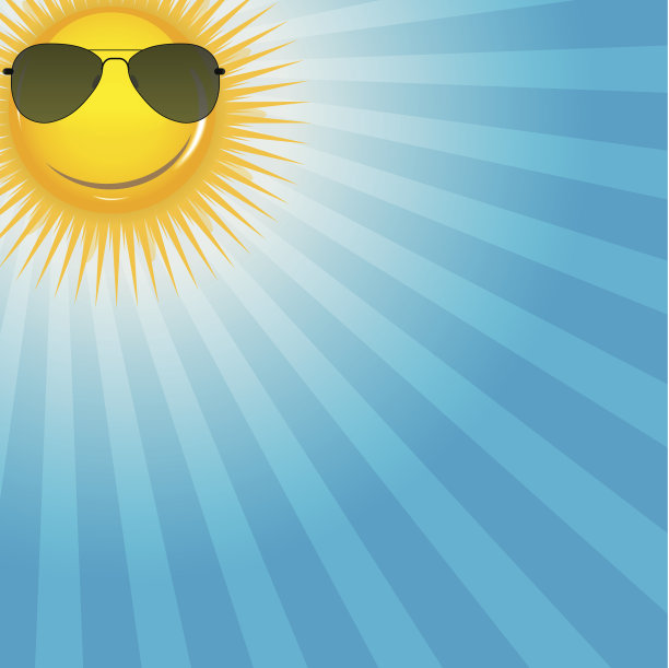 快乐的太阳背景矢量插图图片下载
