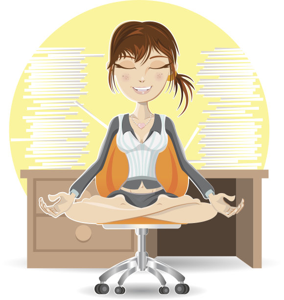在办公室冥想图片下载