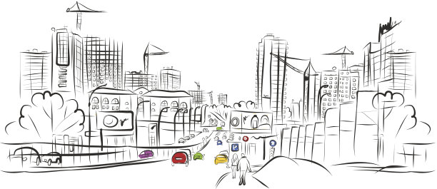 城市交通道路草图供您设计图片下载