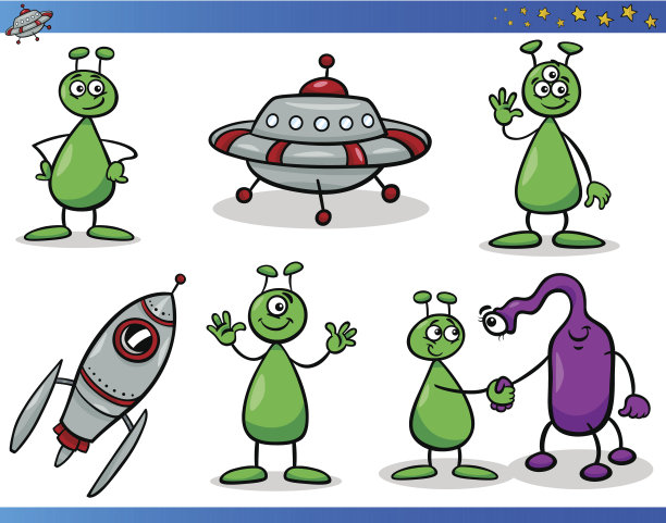 外星人或火星卡通人物设置图片下载