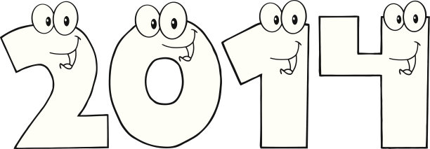 2014年的黑色和白色新年数字图片下载