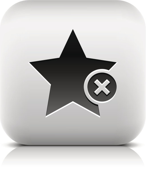 星号与删除象形图方形图标网页按钮图片下载