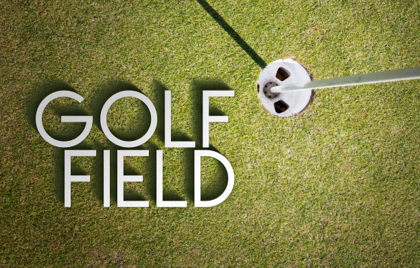 高尔夫球场设计背景摄影和排版图片下载