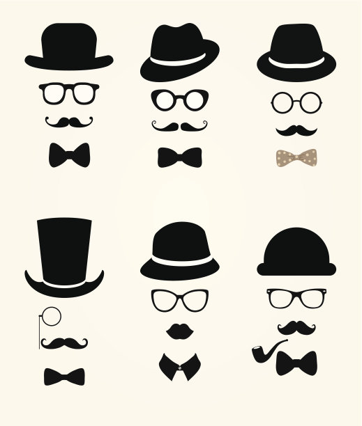 潮人复古复古的图标集图片下载