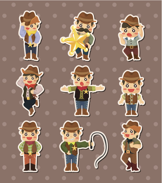 牛仔贴纸图片下载