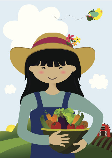女孩拿着新鲜的有机蔬菜图片下载