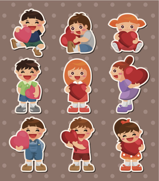 孩子和爱的贴纸图片下载