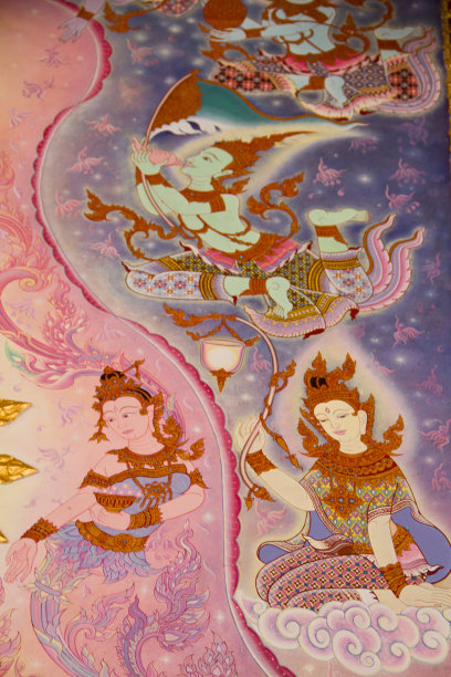 泰国寺庙的艺术装饰壁画图片下载